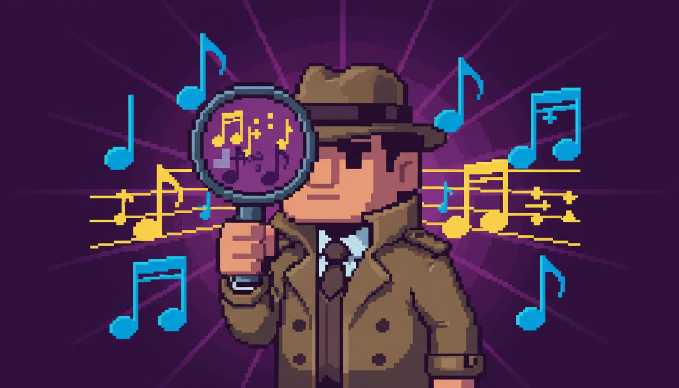 Person listening to music with headphones and a visual representation of musical key detection