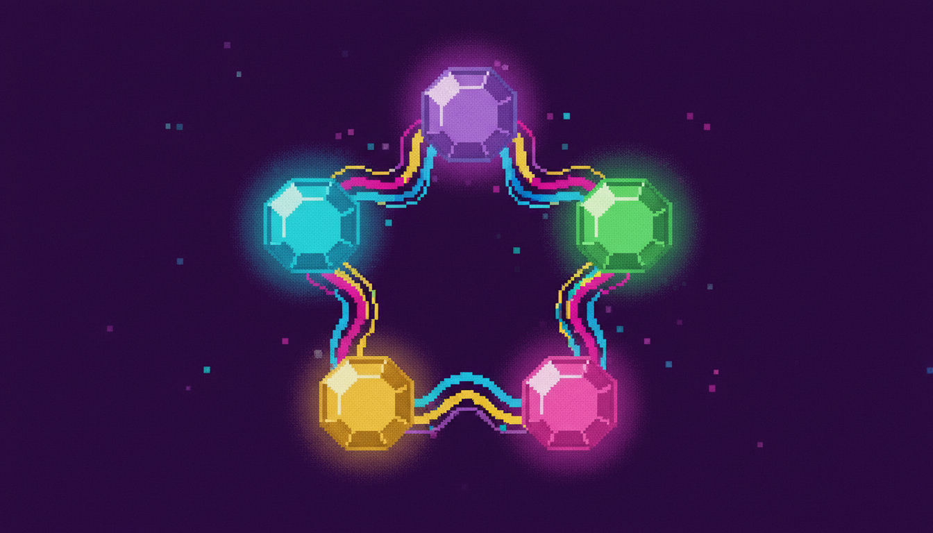 Five highlighted notes on a piano keyboard forming a pentatonic scale pattern